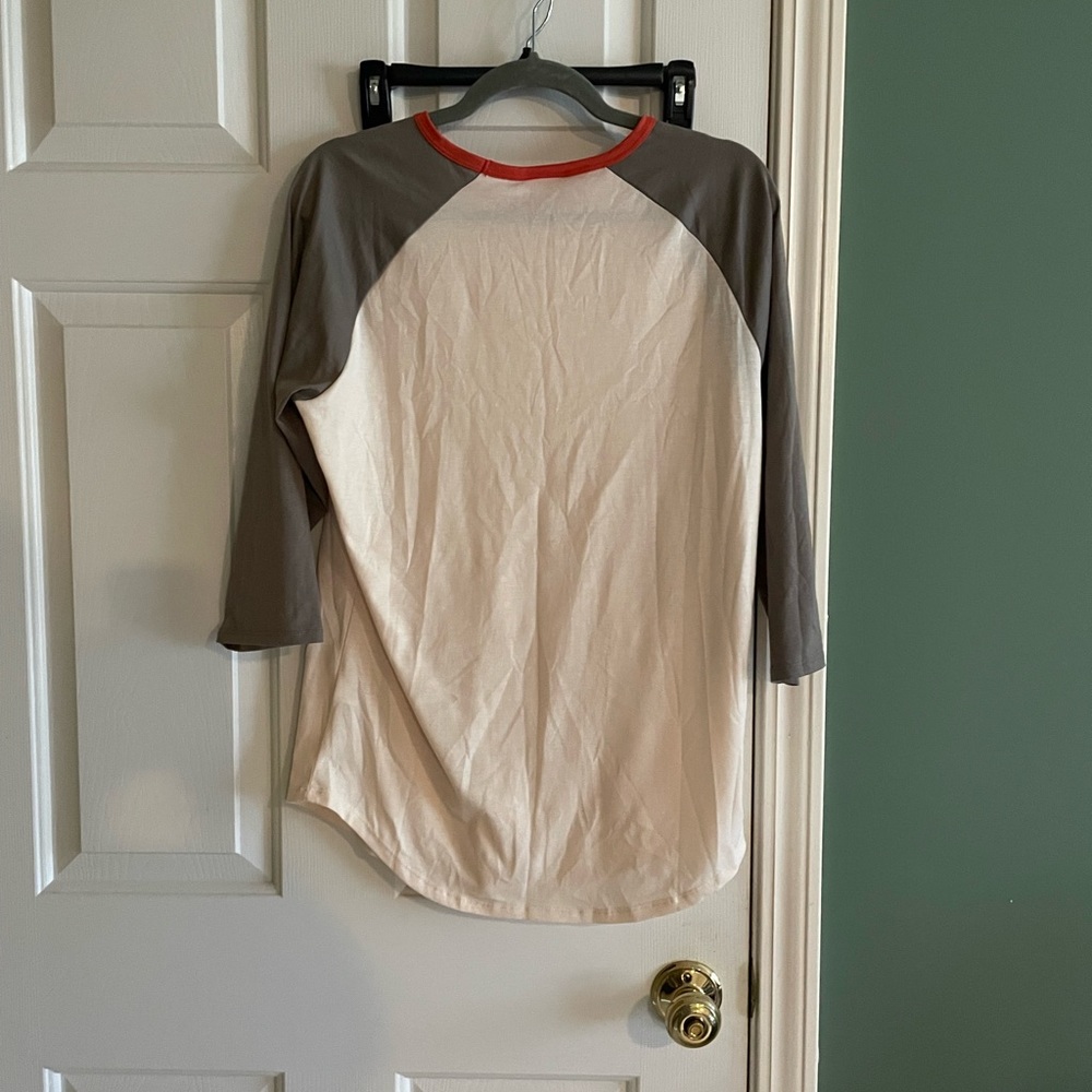 Lularoe Randy size Medium. Cream & Grey - Picture 3 of 4